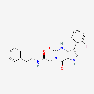 2-(7-(2-fluorophenyl)-2,4-dioxo-1H-pyrrolo[3,2-d]pyrimidin-3(2H,4H,5H)-yl)-N-phenethylacetamide