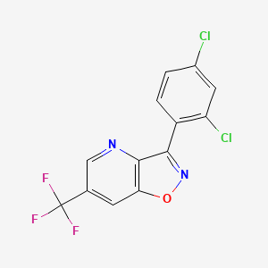 molecular formula C13H5Cl2F3N2O B2496177 3-(2,4-二氯苯基)-6-(三氟甲基)-[1,2]噁唑并[4,5-b]吡啶 CAS No. 339106-32-0