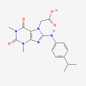 2-[1,3-Dimethyl-2,6-dioxo-8-(4-propan-2-ylanilino)purin-7-yl]acetic acid