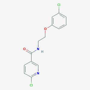 molecular formula C14H12Cl2N2O2 B2496188 6-氯-N-[2-(3-氯苯氧基)乙基]吡啶-3-甲酰胺 CAS No. 1208478-34-5