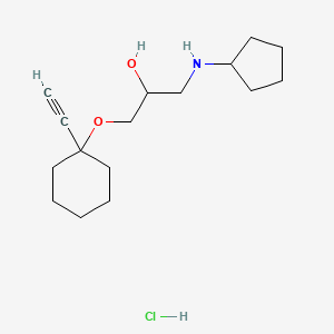molecular formula C16H28ClNO2 B2496190 1-(Cyclopentylamino)-3-((1-ethynylcyclohexyl)oxy)propan-2-ol hydrochloride CAS No. 1185347-78-7