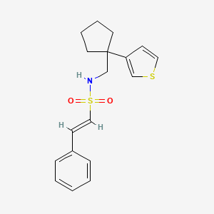 (E)-2-phenyl-N-((1-(thiophen-3-yl)cyclopentyl)methyl)ethenesulfonamide