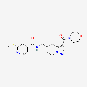 molecular formula C20H25N5O3S B2496197 2-Methylsulfanyl-N-[[3-(morpholine-4-carbonyl)-4,5,6,7-tetrahydropyrazolo[1,5-a]pyridin-5-yl]methyl]pyridine-4-carboxamide CAS No. 2109426-68-6