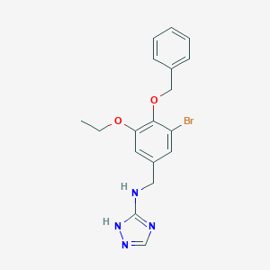 molecular formula C18H19BrN4O2 B249622 N-[4-(benzyloxy)-3-bromo-5-ethoxybenzyl]-1H-1,2,4-triazol-3-amine 
