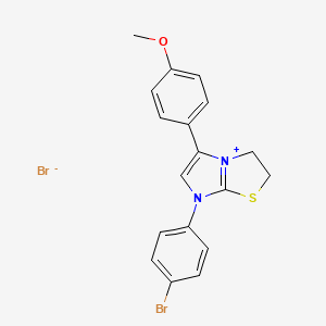 molecular formula C18H16Br2N2OS B2496226 7-(4-Bromophenyl)-5-(4-methoxyphenyl)-2,3-dihydroimidazo[2,1-b]thiazol-7-ium bromide CAS No. 1036708-56-1