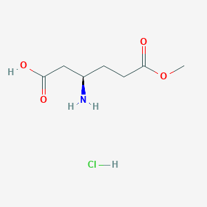 (3R)-3-Amino-6-methoxy-6-oxohexanoic acid;hydrochloride