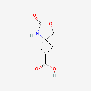 molecular formula C7H9NO4 B2496231 cis-6-Oxo-7-oxa-5-azaspiro[3.4]octane-2-carboxylic acid CAS No. 2135785-62-3