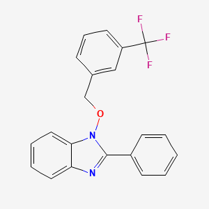 molecular formula C21H15F3N2O B2496232 2-Phenyl-1-[[3-(trifluoromethyl)phenyl]methoxy]benzimidazole CAS No. 338791-19-8