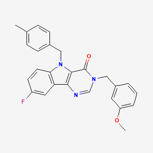molecular formula C26H22FN3O2 B2496235 8-fluoro-3-(3-methoxybenzyl)-5-(4-methylbenzyl)-3H-pyrimido[5,4-b]indol-4(5H)-one CAS No. 1190022-58-2