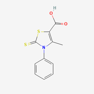 molecular formula C11H9NO2S2 B2496241 4-甲基-3-苯基-2-硫代-2,3-二氢-1,3-噻唑-5-羧酸 CAS No. 488733-52-4