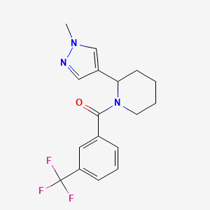 molecular formula C17H18F3N3O B2496244 (2-(1-methyl-1H-pyrazol-4-yl)piperidin-1-yl)(3-(trifluoromethyl)phenyl)methanone CAS No. 2034458-61-0