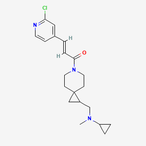 molecular formula C20H26ClN3O B2496245 (E)-3-(2-Chloropyridin-4-yl)-1-[2-[[cyclopropyl(methyl)amino]methyl]-6-azaspiro[2.5]octan-6-yl]prop-2-en-1-one CAS No. 2224431-20-1