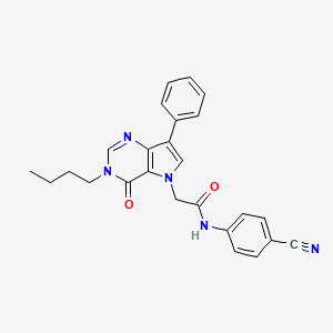 molecular formula C25H23N5O2 B2496246 2-(3-butyl-4-oxo-7-phenyl-3,4-dihydro-5H-pyrrolo[3,2-d]pyrimidin-5-yl)-N-(4-cyanophenyl)acetamide CAS No. 1226454-66-5