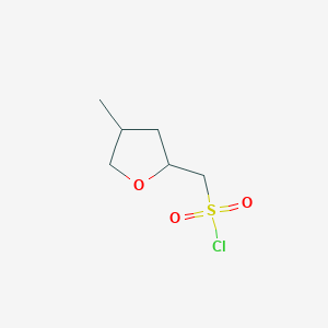 molecular formula C6H11ClO3S B2496248 (4-Methyloxolan-2-yl)methanesulfonyl chloride CAS No. 2091428-08-7