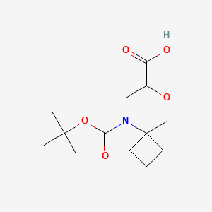 molecular formula C13H21NO5 B2496251 5-(叔丁氧羰基)-8-氧代-5-氮代螺[3.5]壬烷-7-羧酸 CAS No. 2287310-69-2