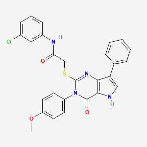 molecular formula C27H21ClN4O3S B2496252 N-(3-氯苯基)-2-{[3-(4-甲氧基苯基)-4-氧代-7-苯基-3H,4H,5H-吡咯并[3,2-d]嘧啶-2-基]硫代}乙酰胺 CAS No. 2034485-66-8