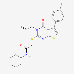 2-((3-allyl-5-(4-fluorophenyl)-4-oxo-3,4-dihydrothieno[2,3-d]pyrimidin-2-yl)thio)-N-cyclohexylacetamide