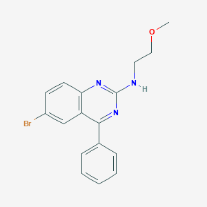 molecular formula C17H16BrN3O B2496267 6-bromo-N-(2-methoxyethyl)-4-phenylquinazolin-2-amine CAS No. 868213-30-3