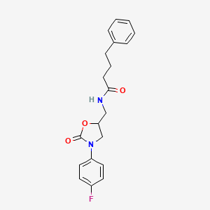 molecular formula C20H21FN2O3 B2496276 N-((3-(4-氟苯基)-2-氧代噁唑烷-5-基甲基)-4-苯基丁酰胺 CAS No. 955240-85-4