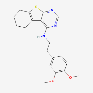 molecular formula C20H23N3O2S B2496277 N-[2-(3,4-二甲氧基苯基)乙基]-5,6,7,8-四氢[1]苯并噻吩[2,3-d]嘧啶-4-胺 CAS No. 313649-38-6