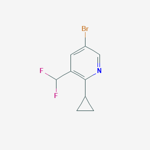 molecular formula C9H8BrF2N B2496285 5-Bromo-2-cyclopropyl-3-(difluoromethyl)pyridine CAS No. 2248364-50-1