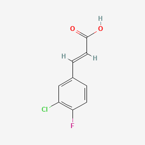 molecular formula C9H6ClFO2 B2496286 3-Chloro-4-fluorocinnamic acid CAS No. 155814-22-5; 58537-11-4