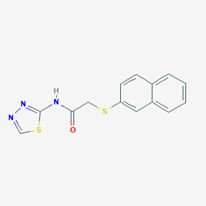 molecular formula C14H11N3OS2 B249629 2-(2-naphthylsulfanyl)-N-(1,3,4-thiadiazol-2-yl)acetamide 