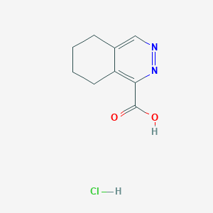 molecular formula C9H11ClN2O2 B2496297 5,6,7,8-Tetrahydrophthalazine-1-carboxylic acid;hydrochloride CAS No. 2470438-33-4