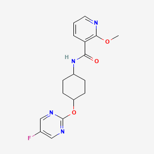 molecular formula C17H19FN4O3 B2496301 N-((1r,4r)-4-((5-fluoropyrimidin-2-yl)oxy)cyclohexyl)-2-methoxynicotinamide CAS No. 2034445-93-5