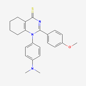molecular formula C23H25N3OS B2496305 1-(4-(dimethylamino)phenyl)-2-(4-methoxyphenyl)-5,6,7,8-tetrahydroquinazoline-4(1H)-thione CAS No. 330677-67-3