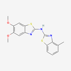 molecular formula C17H15N3O2S2 B2496306 5,6-二甲氧基-N-(4-甲基-1,3-苯并噻唑-2-基)-1,3-苯并噻唑-2-胺 CAS No. 890940-67-7