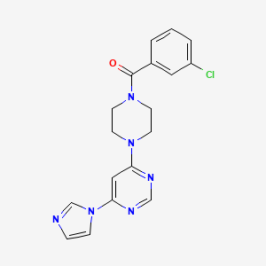 (4-(6-(1H-imidazol-1-yl)pyrimidin-4-yl)piperazin-1-yl)(3-chlorophenyl)methanone