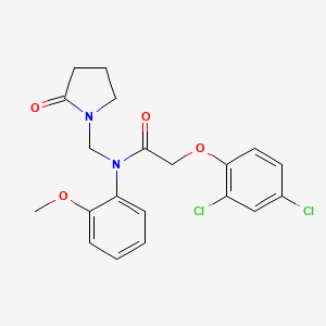2-(2,4-dichlorophenoxy)-N-(2-methoxyphenyl)-N-[(2-oxopyrrolidin-1-yl)methyl]acetamide