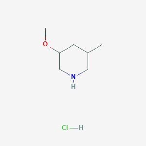 molecular formula C7H16ClNO B2496331 3-甲氧基-5-甲基哌啶;盐酸盐 CAS No. 2445791-38-6