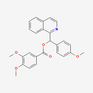molecular formula C26H23NO5 B2496336 Isoquinolin-1-yl(4-methoxyphenyl)methyl 3,4-dimethoxybenzoate CAS No. 446269-97-2