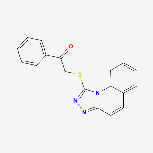 molecular formula C18H13N3OS B2496339 2-([1,2,4]Triazolo[4,3-a]quinolin-1-ylthio)-1-phenylethanone CAS No. 690961-51-4