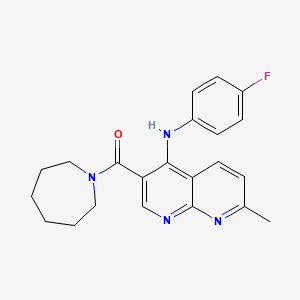 3-(azepane-1-carbonyl)-N-(4-fluorophenyl)-7-methyl-1,8-naphthyridin-4-amine