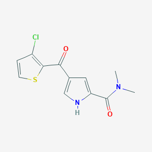 molecular formula C12H11ClN2O2S B2496356 4-(3-chlorothiophene-2-carbonyl)-N,N-dimethyl-1H-pyrrole-2-carboxamide CAS No. 477852-68-9