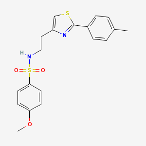 molecular formula C19H20N2O3S2 B2496363 4-甲氧基-N-(2-(2-(对甲苯)噻唑-4-基)乙基)苯磺酰胺 CAS No. 896603-75-1