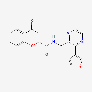 molecular formula C19H13N3O4 B2496364 N-((3-(呋喃-3-基)吡嗪-2-基)甲基)-4-氧代-4H-香豆素-2-甲酸酰胺 CAS No. 2034315-82-5
