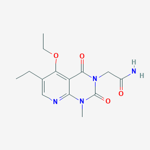 molecular formula C14H18N4O4 B2496369 2-(5-ethoxy-6-ethyl-1-methyl-2,4-dioxo-1,2-dihydropyrido[2,3-d]pyrimidin-3(4H)-yl)acetamide CAS No. 941942-65-0