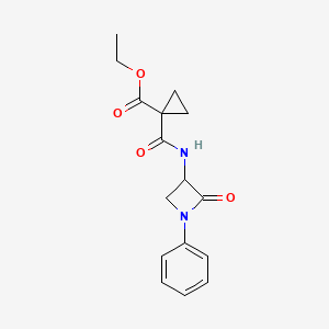 Ethyl 1-[(2-oxo-1-phenylazetidin-3-yl)carbamoyl]cyclopropane-1-carboxylate