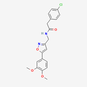 2-(4-chlorophenyl)-N-((5-(3,4-dimethoxyphenyl)isoxazol-3-yl)methyl)acetamide