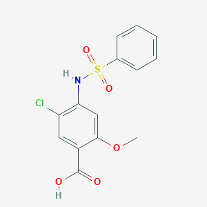 molecular formula C14H12ClNO5S B249638 5-Chloro-2-methoxy-4-[(phenylsulfonyl)amino]benzoic acid 