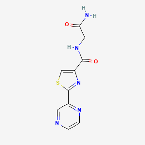molecular formula C10H9N5O2S B2496380 N-(2-amino-2-oxoethyl)-2-(pyrazin-2-yl)thiazole-4-carboxamide CAS No. 1234944-30-9