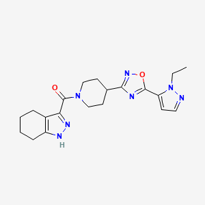 (4-(5-(1-ethyl-1H-pyrazol-5-yl)-1,2,4-oxadiazol-3-yl)piperidin-1-yl)(4,5,6,7-tetrahydro-1H-indazol-3-yl)methanone