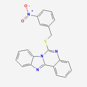 9-{[(3-nitrophenyl)methyl]sulfanyl}-8,10,17-triazatetracyclo[8.7.0.0^{2,7}.0^{11,16}]heptadeca-1(17),2,4,6,8,11(16),12,14-octaene