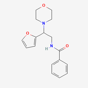 molecular formula C17H20N2O3 B2496396 N-(2-(呋喃-2-基)-2-吗啉基乙基)苯甲酰胺 CAS No. 877631-24-8