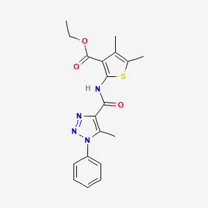ethyl 4,5-dimethyl-2-(5-methyl-1-phenyl-1H-1,2,3-triazole-4-carboxamido)thiophene-3-carboxylate