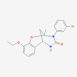 molecular formula C19H19BrN2O3 B2496402 3-(3-bromophenyl)-10-ethoxy-2-methyl-5,6-dihydro-2H-2,6-methanobenzo[g][1,3,5]oxadiazocin-4(3H)-one CAS No. 899742-79-1